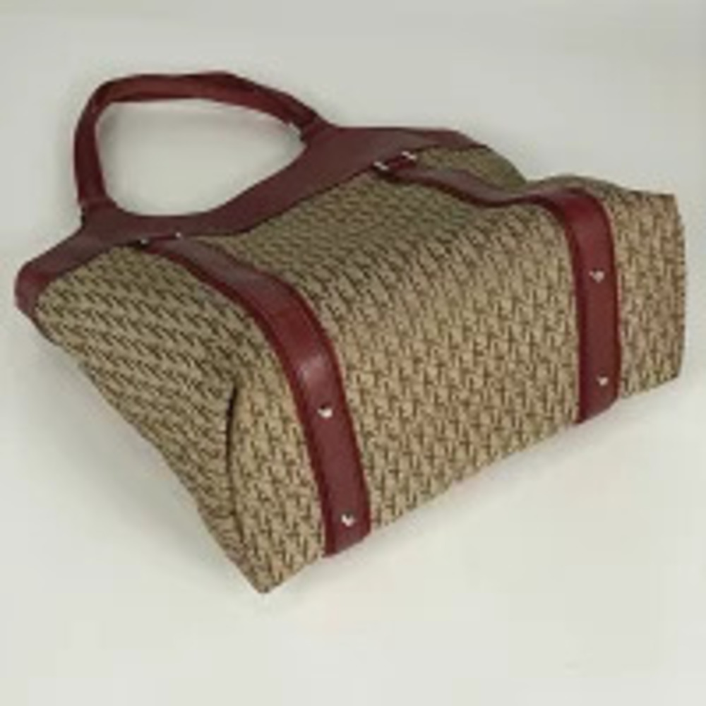 Christian Dior Trotter Tote Bag Canvas Brown Red - Picture 2 of 6